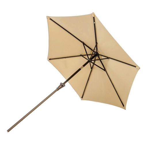  C-Hopetree 7.5 ft Patio Outdoor Market Umbrella for Small Balcony Garden Restaurant Cafe Back-Yard with Tilting, Beige