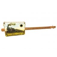 C. B. Gitty The Southbound Katy 3-string Acoustic-Electric Cigar Box Guitar - Featuring a Vintage Railroad Postcard Design!