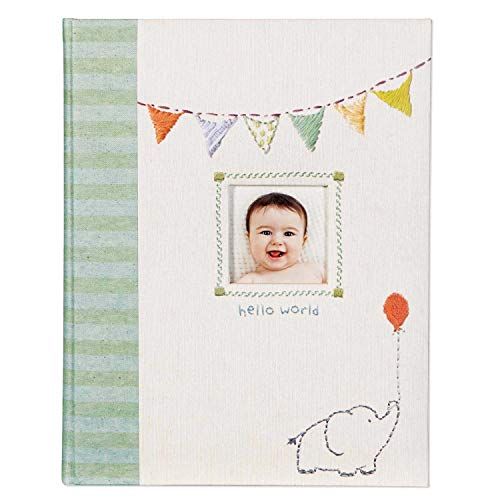  [아마존베스트]C.R. Gibson Elephant Hello World First Five Years Memory Baby Book, 64pgs, 10 W x 11.75 H