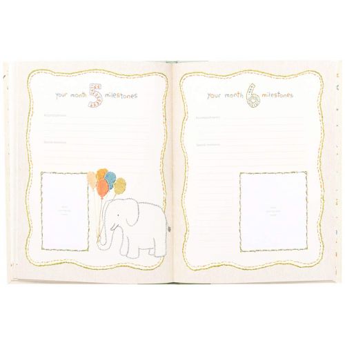  [아마존베스트]C.R. Gibson Elephant Hello World First Five Years Memory Baby Book, 64pgs, 10 W x 11.75 H