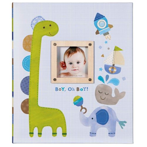  [아마존베스트]C.R. Gibson Dinosaur Boy oh Boy First Five Years Memory Baby Book, 64pgs, 10 W x 11.75 H