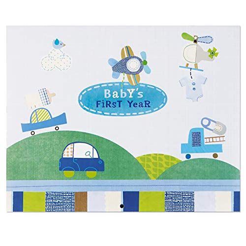  [아마존베스트]C.R. Gibson Blue Airplane First Year Baby Calendar for Boys, 11 W x 18 H