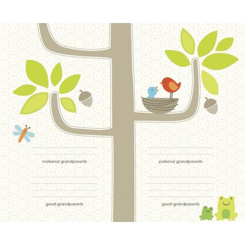  [아마존베스트]C.R. Gibson Woodland Animals First Year Baby Calendar for Newborns Memory Book with Stickers, 11 L x 18 H