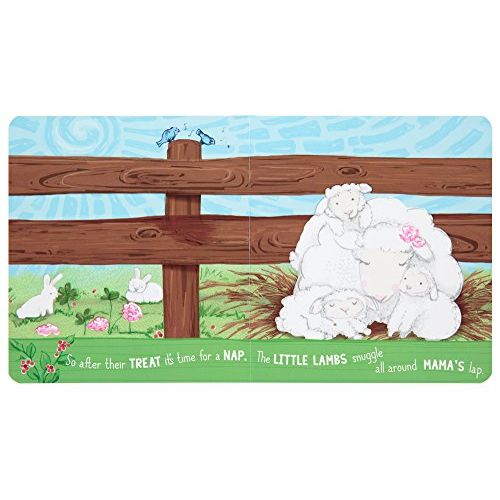  C.R. Gibson Little Lambs Perfect Day Board Book and Stuffed Animal Set for Newborns and Babies