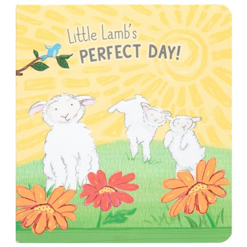 C.R. Gibson Little Lambs Perfect Day Board Book and Stuffed Animal Set for Newborns and Babies