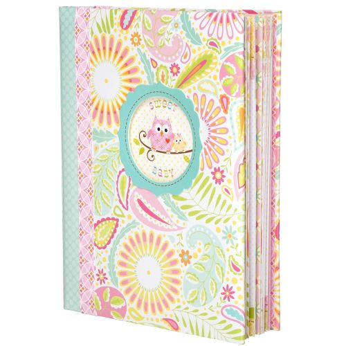  C.R. Gibson Sweet Baby Pink Owl First Five Years Girl Memory Baby Book, 64pgs, 10 W x 11.75 H