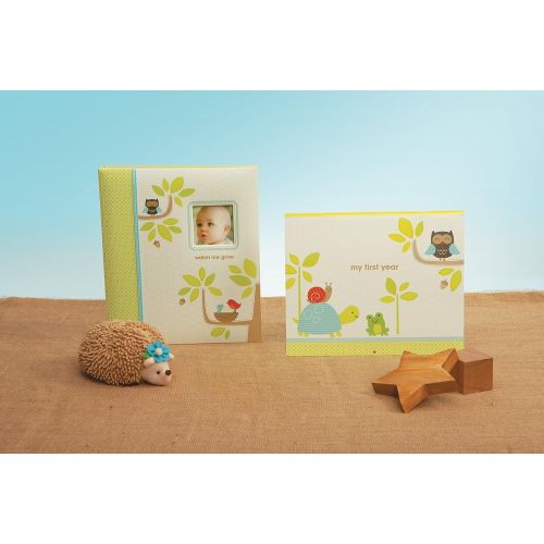  C.R. Gibson Woodland Animals First Year Baby Calendar for Newborns Memory Book with Stickers, 11 L x 18 H