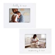C.R. Gibson Mommy and Me and Daddy and Me Baby Photo Frame Set 2 Piece, 9 x 7