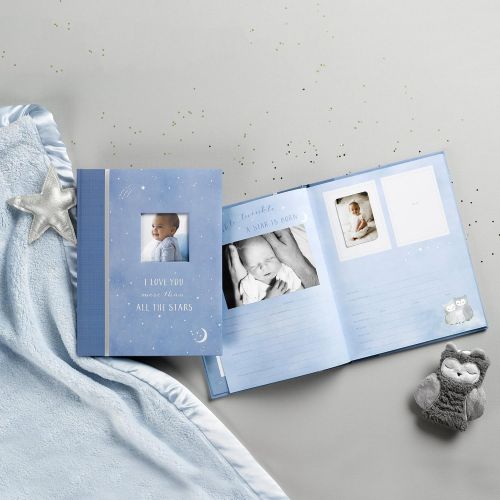  C.R. Gibson Blue All The Stars Baby Boy Memory Book for Newborns, 60 pgs, 9 W x 11.125 H