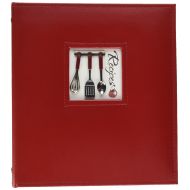 C.R. Gibson Red Leather Kitchen Recipe Keeper Binder, 9 x 9.5
