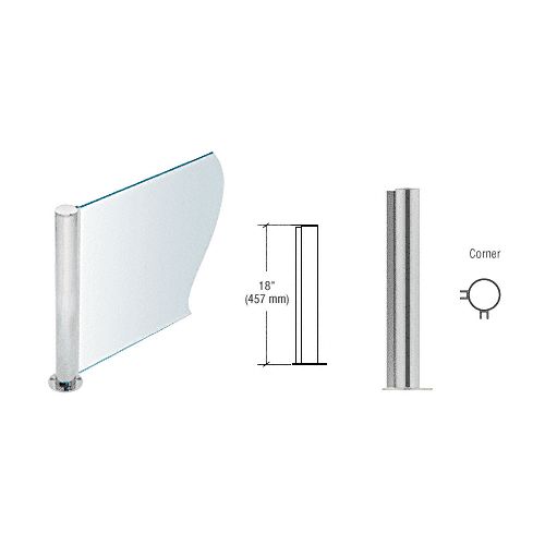  Cr Laurence CRL Brushed Stainless 18 Round PP08 Elegant Series CounterPartition Corner Post