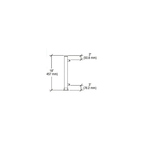  Cr Laurence CRL Brushed Stainless 18 High 1 Round PP56 Slimline Series Straight Front CounterPartition Corner Post