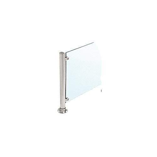  Cr Laurence CRL Brushed Stainless 18 High 1 Round PP56 Slimline Series Straight Front CounterPartition Corner Post