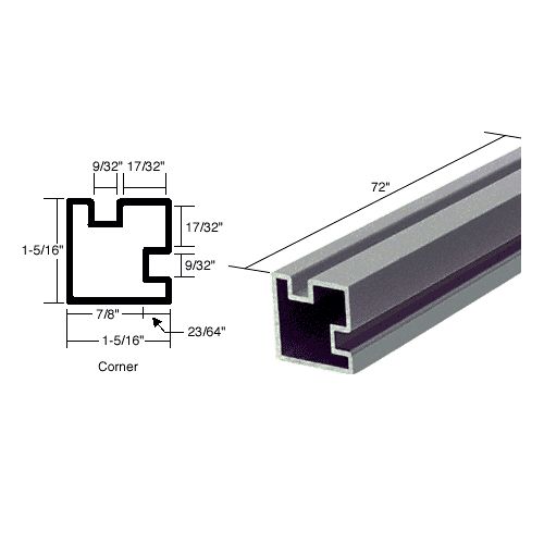  Cr Laurence CRL Satin Anodized 72 Corner Post Extrusion