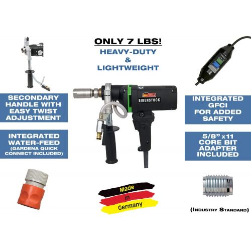  C.S. Unitec CS Unitec END 1550 P High-Speed Wet Diamond Core Drill for Holes up to 2-58 Diameter in Concrete