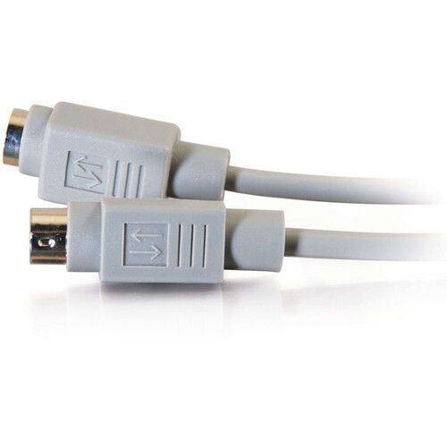  C2G Mini-DIN 8-Pin Male to Female Serial RS-232 Extension Cable (6', Gray)