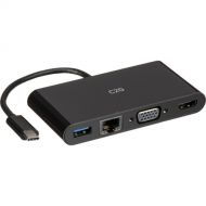 C2G USB Type-C to HDMI, VGA, USB Type-A, and RJ45 Multiport Adapter (Black)