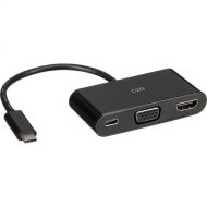 C2G USB Type-C to HDMI and VGA Adapter with Power Delivery (Black)