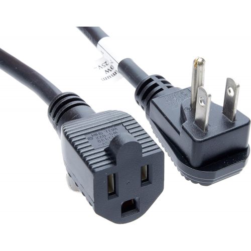  C2G Power Cord, Flat Plug Extension Cord, Universal Flat Panel Power Cord, 18 AWG, Black, 3 Feet (0.91 Meters), Cables to Go 27901