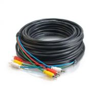 C2G 40526 Composite Video and Stereo Audio Cable M/M with Low Profile Connectors, Plenum CMP-Rated, Black (50 Feet, 15.24 Meters)