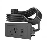 C2G 16363 Radiant Furniture 2 Outlet and USB Power Center, Black (10 Foot Cord)