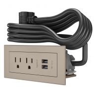 C2G 16367 Radiant Furniture 2 Outlet and USB Power Center, Nickel