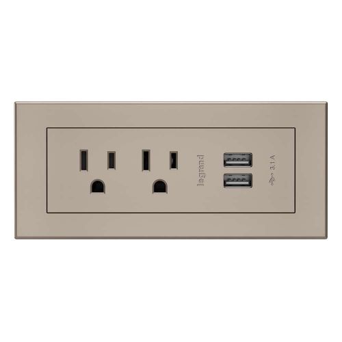  C2G 16367 Radiant Furniture 2 Outlet and USB Power Center, Nickel