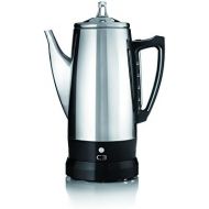 [아마존베스트]C3 Percolator Basic Wireless Electric Coffee Maker for 4 to 12 Cups, Stainless Steel, Silver
