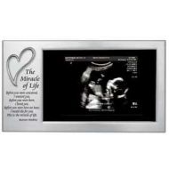 [아마존베스트]CA Metal co MIRACLE of LIFE - Babys First Photo Frame - SONOGRAM/Ultrasound Picture/SATIN Silver STEEL 8 X 4 with VERSE/Gift/Treasure KEEPSAKE for NEW MOM/Infant