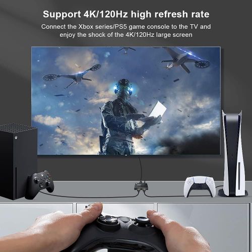  CABLEDECONN HDMI 2.1 Ultra HD 8K High Speed 48Gbps Directional Switch Only 2in 1out 8K@60Hz 4K@120Hz Converter Compatible with Xbox PS5 Projectors Monitors