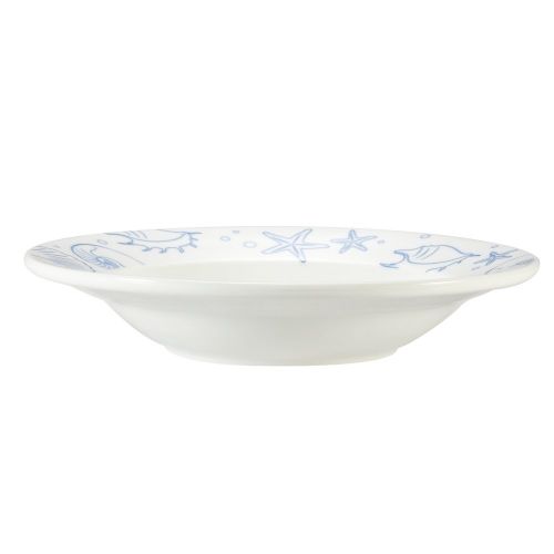  CAC China ATC-3 Atlantic Seashell 10-Ounce Super White Porcelain Round Pasta Bowl, 9 by 9 by 1-5/8-Inch, 24-Pack