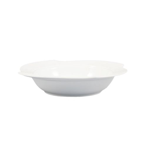  CAC China COL-120 30-Ounce Porcelain Flower Shape Pasta Bowl with Lid, 11-1/2 by 2-Inch, Super White, Box of 8