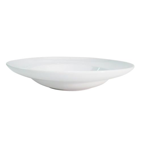  CAC China RCN-133 Clinton Rolled Edge 10-1/2-Inch Super White Porcelain Mediterranean Pasta Bowl, 18-Ounce, Box of 12