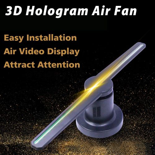  CACACOL 3D Hologram Advertising Fan 720p HD Wi-Fi Holographic Display Air Fan Video Projector 224 Lights 16.5 inch