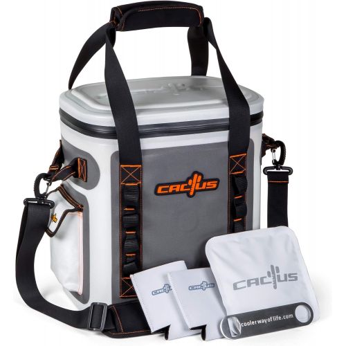  CACTUS Mojave 23 Party Kit Insulated Soft Cooler/Non Permeable/Long Lasting Cold Tech + Free Bonus Items: Soft Cold Pack, Neo Drink Holders, Stainless Opener w/Magnetic Front Pan