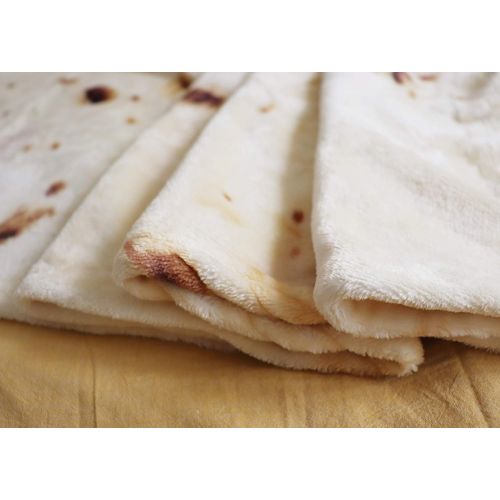  [아마존베스트]CACY Burritos Blanket 2.0 Double Sided Giant Flour Tortilla Blanket Soft & Comfortable Novelty Tortilla Blanket for Adult and Kids, 285 GSM Flannel Taco Blanket Funny Gifts (Beige,