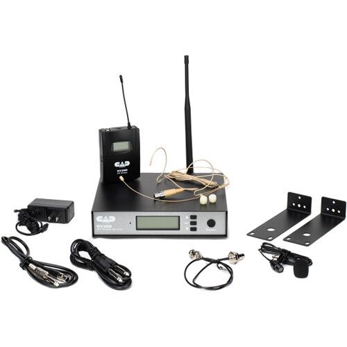  CAD WX1000BP Wireless Bodypack Microphone System with Lavalier, Headset, and Guitar Cable (510 to 570 MHz)