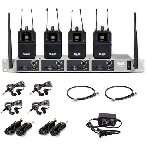  CAD GXLIEM4 Quad-Mix In-Ear Wireless Monitoring System Kit with SE215 Headphones (T: 902 to 928 MHz)