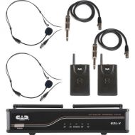 CAD VHF Dual Channel 2 Bodypack Wireless Microphone and Guitar System (CH: J)