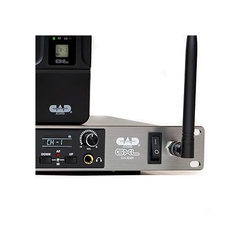  CAD Audio GXLIEM4 Frequency Agile Wireless In Ear Monitor System -Four discrete mixes - includes 4 MEB1 Earbuds, 4 Bodypack Receivers, Rack Mount Ears and Antenna Relocation Kit ,Black