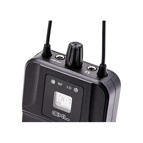  CAD Audio GXLIEM4 Frequency Agile Wireless In Ear Monitor System -Four discrete mixes - includes 4 MEB1 Earbuds, 4 Bodypack Receivers, Rack Mount Ears and Antenna Relocation Kit ,Black