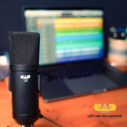  [아마존베스트]CAD Audio U29 USB Large Diaphragm Condenser Microphone (Cardioid Characteristics: 20Hz-20KHz, Built-in A/D Converter for MAC or PC, Includes USB Cable, Windbreaker, Clamp and Table