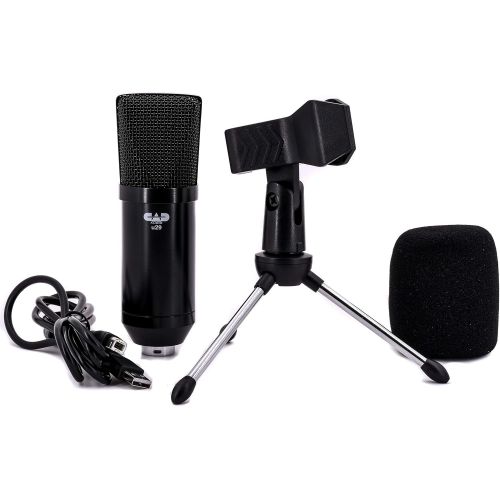  [아마존베스트]CAD Audio U29 USB Large Diaphragm Condenser Microphone (Cardioid Characteristics: 20Hz-20KHz, Built-in A/D Converter for MAC or PC, Includes USB Cable, Windbreaker, Clamp and Table