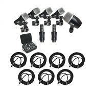 CAD Audio Stage7 Premium 7-Piece Drum Instrument Mic Pack With Vinyl Carrying Case & 7 - 20 XLR Cables