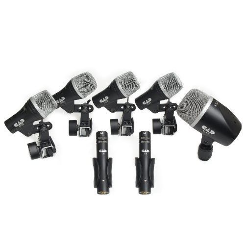  CAD Audio Stage7 Premium 7-Piece Drum Instrument Mic Pack With Vinyl Carrying Case & 7 - 20 XLR Cables