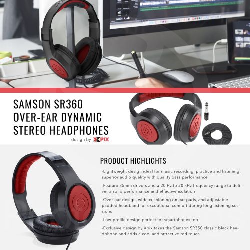  CAD Audio U9 USB Condenser Microphone, Omnidirectional with Samson Headphones and Fibertique Cloth