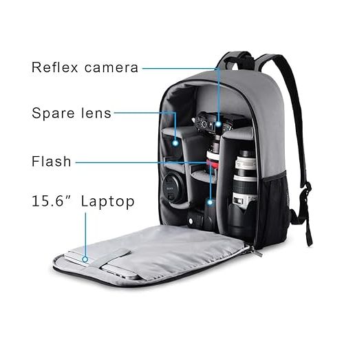  CADeN Camera Backpack Bag with Laptop Compartment 15.6