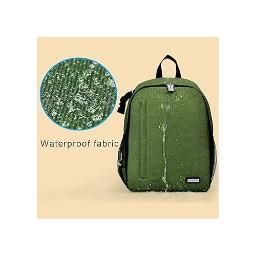  CADeN Camera Backpack Bag Professional for DSLR/SLR Mirrorless Camera Waterproof, Camera Case Compatible for Sony Canon Nikon Camera and Lens Tripod Accessories Green