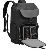 CADeN Camera Backpack Canvas Camera Bag for DSLR/SLR Mirrorless Camera with 15.6 inches Laptop Compartment, Camera Case Compatible for Sony Canon Nikon Cameras and Lens Tripod Waterproof Black