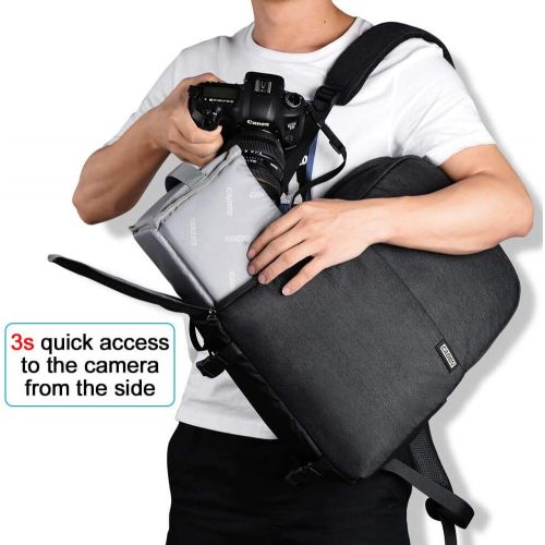  [아마존베스트]CADeN CADEN DSLR Camera Backpack Bag with Laptop Compartment 14 for Photographers/Nikon Sony Canon Mirrorless Cameras Tripod Accessories, Camera Case Backpack Waterproof with Side Access